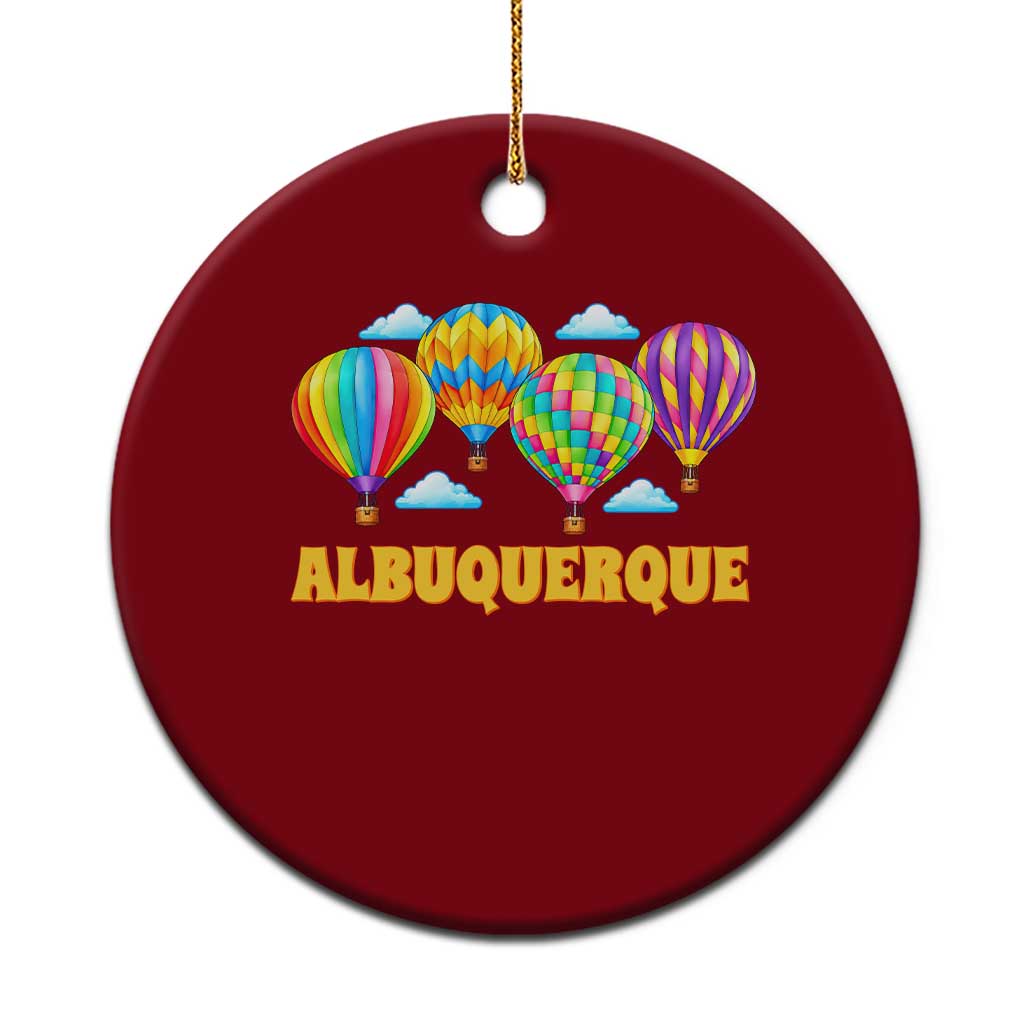 Albuquerque Hot Air Balloon Sky Graphic Ceramic Ornament Vibrant Colorful Ballooning New Mexico Festival