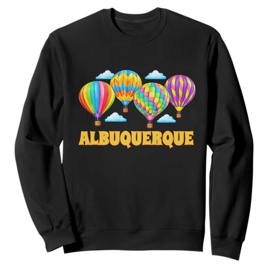 Albuquerque Hot Air Balloon Sky Graphic Sweatshirt Vibrant Colorful Ballooning New Mexico Festival
