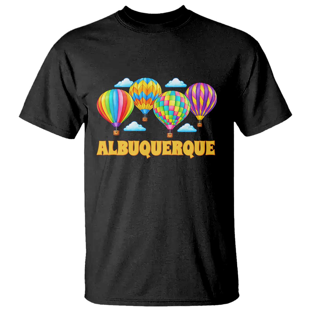 Albuquerque Hot Air Balloon Sky Graphic T Shirt Vibrant Colorful Ballooning New Mexico Festival