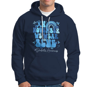 In November We Wear Blue Groovy Diabetic Diabetes Awareness Hoodie TS02 Navy Printyourwear