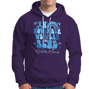 In November We Wear Blue Groovy Diabetic Diabetes Awareness Hoodie TS02 Purple Printyourwear