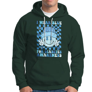 I Wear Blue For Diabetes Awareness Support T1D T2D Diabetics Hoodie TS02 Dark Forest Green Printyourwear