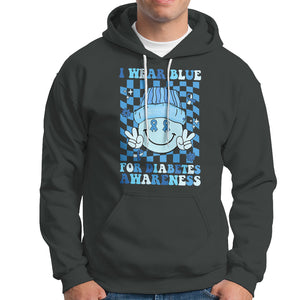 I Wear Blue For Diabetes Awareness Support T1D T2D Diabetics Hoodie TS02 Dark Heather Printyourwear