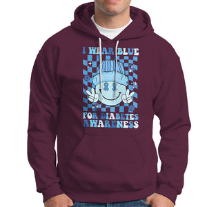 I Wear Blue For Diabetes Awareness Support T1D T2D Diabetics Hoodie TS02 Maroon Printyourwear