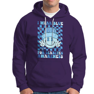 I Wear Blue For Diabetes Awareness Support T1D T2D Diabetics Hoodie TS02 Purple Printyourwear