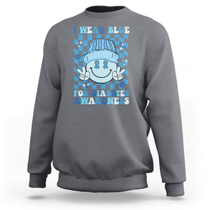 I Wear Blue For Diabetes Awareness Support T1D T2D Diabetics Sweatshirt TS02 Charcoal Printyourwear