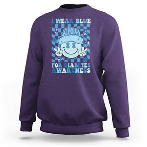 I Wear Blue For Diabetes Awareness Support T1D T2D Diabetics Sweatshirt TS02 Purple Printyourwear