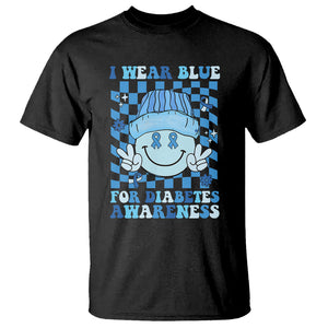 I Wear Blue For Diabetes Awareness Support T1D T2D Diabetics T Shirt TS02 Black Printyourwear