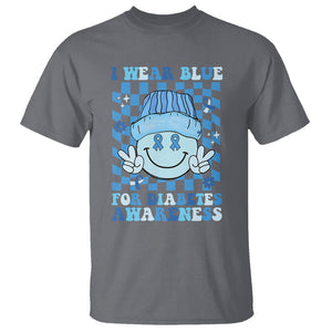 I Wear Blue For Diabetes Awareness Support T1D T2D Diabetics T Shirt TS02 Charcoal Printyourwear