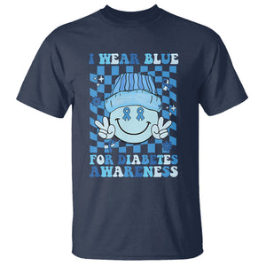 I Wear Blue For Diabetes Awareness Support T1D T2D Diabetics T Shirt TS02 Navy Printyourwear