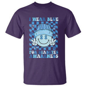 I Wear Blue For Diabetes Awareness Support T1D T2D Diabetics T Shirt TS02 Purple Printyourwear