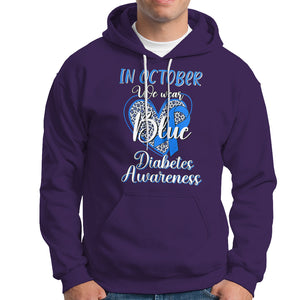 In October We Wear Blue Ribbon Heart Diabetes Awareness Hoodie TS02 Purple Printyourwear