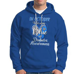 In October We Wear Blue Ribbon Heart Diabetes Awareness Hoodie TS02 Royal Blue Printyourwear