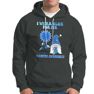 I Wear Blue For Me Diabetes Awareness Gnome Boy Men Warrior Diabetic Hoodie TS02 Dark Heather Printyourwear