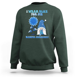 I Wear Blue For Me Diabetes Awareness Gnome Boy Men Warrior Diabetic Sweatshirt TS02 Dark Forest Green Printyourwear