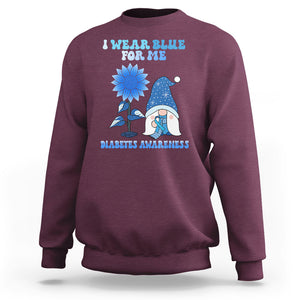 I Wear Blue For Me Diabetes Awareness Gnome Boy Men Warrior Diabetic Sweatshirt TS02 Maroon Printyourwear