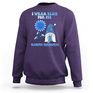 I Wear Blue For Me Diabetes Awareness Gnome Boy Men Warrior Diabetic Sweatshirt TS02 Purple Printyourwear