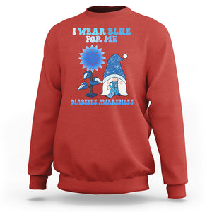 I Wear Blue For Me Diabetes Awareness Gnome Boy Men Warrior Diabetic Sweatshirt TS02 Red Printyourwear