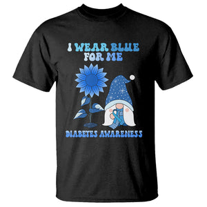 I Wear Blue For Me Diabetes Awareness Gnome Boy Men Warrior Diabetic T Shirt TS02 Black Printyourwear