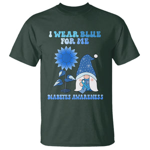 I Wear Blue For Me Diabetes Awareness Gnome Boy Men Warrior Diabetic T Shirt TS02 Dark Forest Green Printyourwear