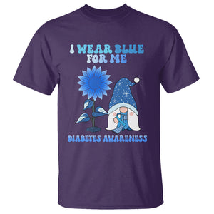 I Wear Blue For Me Diabetes Awareness Gnome Boy Men Warrior Diabetic T Shirt TS02 Purple Printyourwear