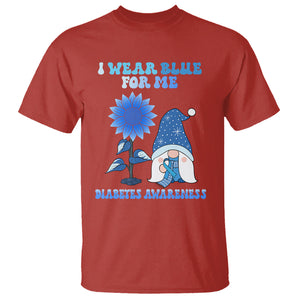 I Wear Blue For Me Diabetes Awareness Gnome Boy Men Warrior Diabetic T Shirt TS02 Red Printyourwear