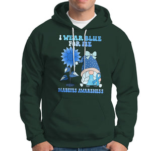 I Wear Blue For Me Diabetes Awareness Gnome Girl Women Warrior Diabetic Hoodie TS02 Dark Forest Green Printyourwear