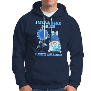 I Wear Blue For Me Diabetes Awareness Gnome Girl Women Warrior Diabetic Hoodie TS02 Navy Printyourwear