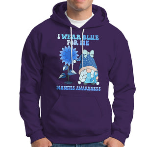 I Wear Blue For Me Diabetes Awareness Gnome Girl Women Warrior Diabetic Hoodie TS02 Purple Printyourwear