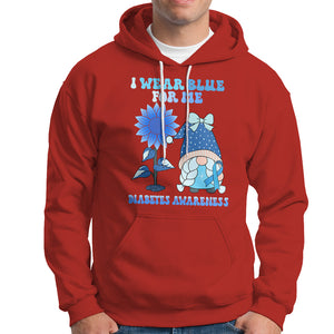 I Wear Blue For Me Diabetes Awareness Gnome Girl Women Warrior Diabetic Hoodie TS02 Red Printyourwear