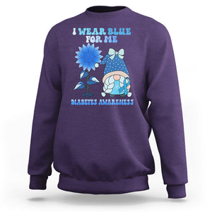 I Wear Blue For Me Diabetes Awareness Gnome Girl Women Warrior Diabetic Sweatshirt TS02 Purple Printyourwear