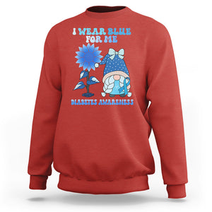 I Wear Blue For Me Diabetes Awareness Gnome Girl Women Warrior Diabetic Sweatshirt TS02 Red Printyourwear