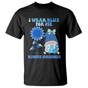 I Wear Blue For Me Diabetes Awareness Gnome Girl Women Warrior Diabetic T Shirt TS02 Black Printyourwear