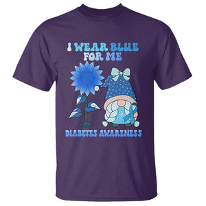 I Wear Blue For Me Diabetes Awareness Gnome Girl Women Warrior Diabetic T Shirt TS02 Purple Printyourwear