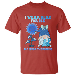 I Wear Blue For Me Diabetes Awareness Gnome Girl Women Warrior Diabetic T Shirt TS02 Red Printyourwear