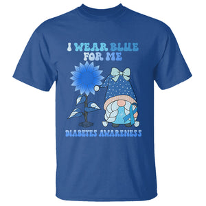 I Wear Blue For Me Diabetes Awareness Gnome Girl Women Warrior Diabetic T Shirt TS02 Royal Blue Printyourwear