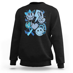 In November We Wear Blue T1D T2D Diabetes Awareness Retro Groovy Sweatshirt TS02 Black Printyourwear