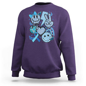 In November We Wear Blue T1D T2D Diabetes Awareness Retro Groovy Sweatshirt TS02 Purple Printyourwear