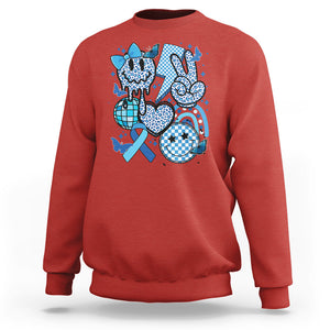 In November We Wear Blue T1D T2D Diabetes Awareness Retro Groovy Sweatshirt TS02 Red Printyourwear