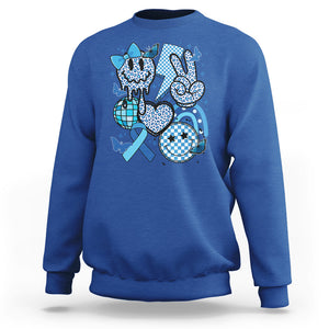 In November We Wear Blue T1D T2D Diabetes Awareness Retro Groovy Sweatshirt TS02 Royal Blue Printyourwear