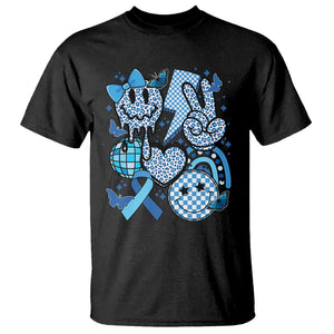 In November We Wear Blue T1D T2D Diabetes Awareness Retro Groovy T Shirt TS02 Black Printyourwear