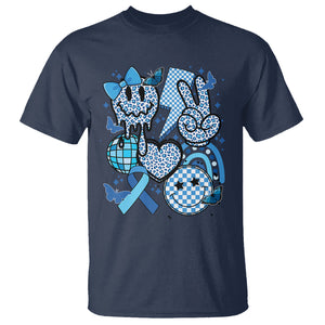 In November We Wear Blue T1D T2D Diabetes Awareness Retro Groovy T Shirt TS02 Navy Printyourwear