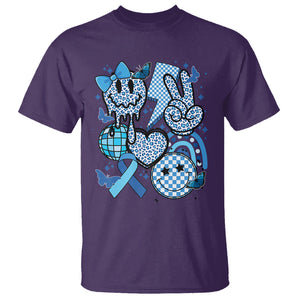 In November We Wear Blue T1D T2D Diabetes Awareness Retro Groovy T Shirt TS02 Purple Printyourwear