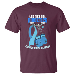 Diabetes Warrior T Shirt Be Nice To Diabetics We Deal With Enough Prick Already TS02 Maroon Printyourwear