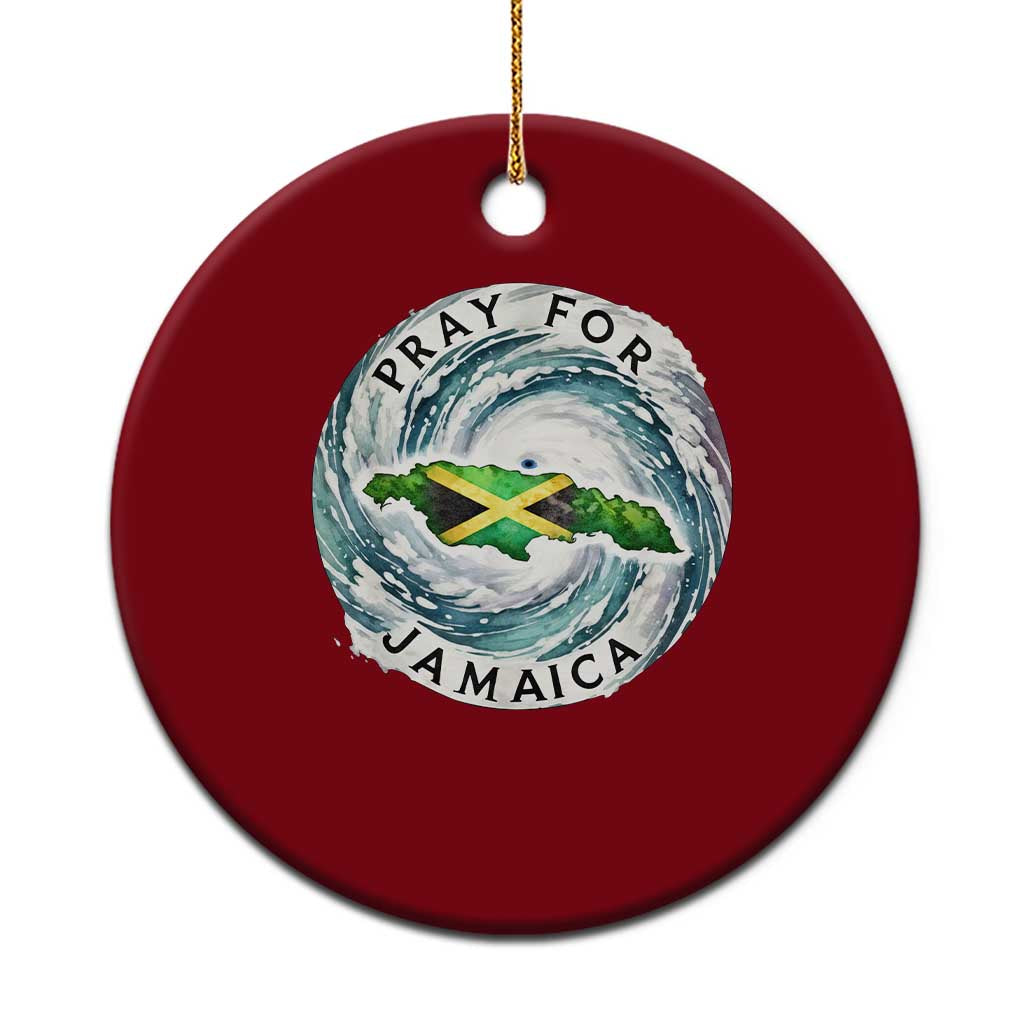 Pray For Jamaica Hurricane Support Ceramic Ornament Strong Island Map and Storm Graphic TS02 1pc Red Print Your Wear