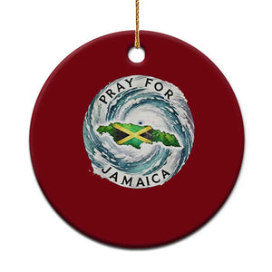 Pray For Jamaica Hurricane Support Ceramic Ornament Strong Island Map and Storm Graphic TS02 1pc Red Print Your Wear
