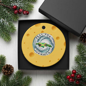 Pray For Jamaica Hurricane Support Ceramic Ornament Strong Island Map and Storm Graphic TS02 1pc Yellow Cheese Print Your Wear