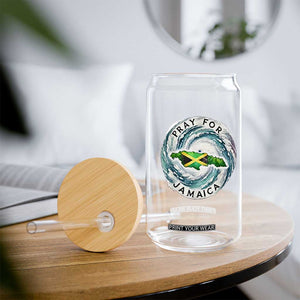 Pray For Jamaica Hurricane Support Glass Can Strong Island Map and Storm Graphic TS02 Print Your Wear