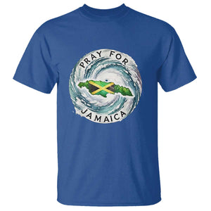 Pray For Jamaica Hurricane Support T Shirt Strong Island Map and Storm Graphic TS02 Royal Blue Print Your Wear