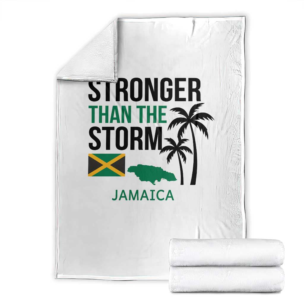 Stronger Than The Storm Jamaica Throw Blanket Resilience and Hope Hurricane Awareness TS02 White Print Your Wear